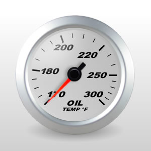SCX Full Sweep Electric Oil Temperature Gauge, Silver Dial