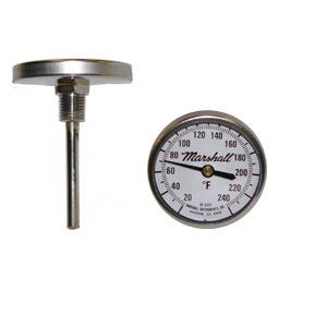 2 in. Dial Bimetal Thermometer from Marshall Instruments.