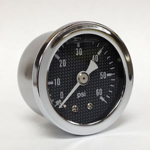 Marshall CF00060.  1.5" Direct Mount Fuel/Air/Oil/Water Pressure Gauge.  Liquid Filled, 1/8" NPT Connection.