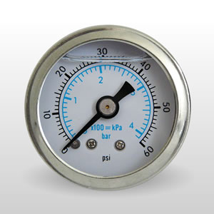 Marshall WS00060.  1.5" Direct Mount Fuel/Oil/Air/Water Pressure Gauge, Liquid Filled, 1/8" NPT Center Back Connection