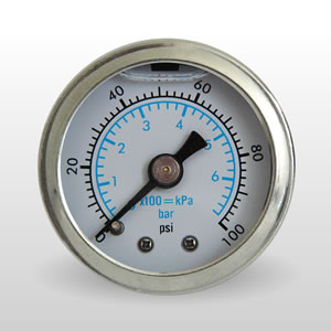 Marshall WS00100.  1.5" Direct Mount Fuel/Oil/Air/Water Pressure Gauge, Liquid Filled, 1/8" NPT Center Back Connection