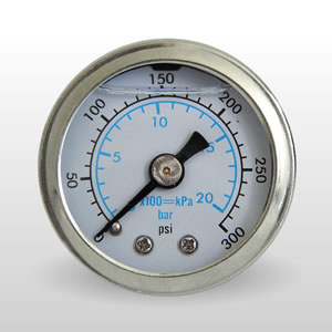 Marshall WS00300.  1.5" Direct Mount Fuel/Oil/Air/Water Pressure Gauge, Liquid Filled, 1/8" NPT Center Back Connection