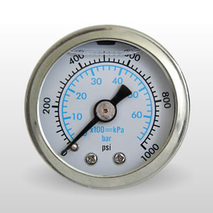 Marshall WS01000.  1.5" Direct Mount Fuel/Oil/Air/Water Pressure Gauge, Liquid Filled, 1/8" NPT Center Back Connection